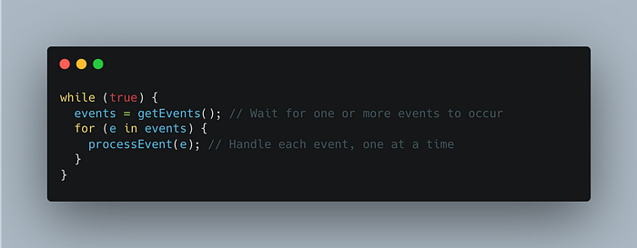 Event loop pseudocode